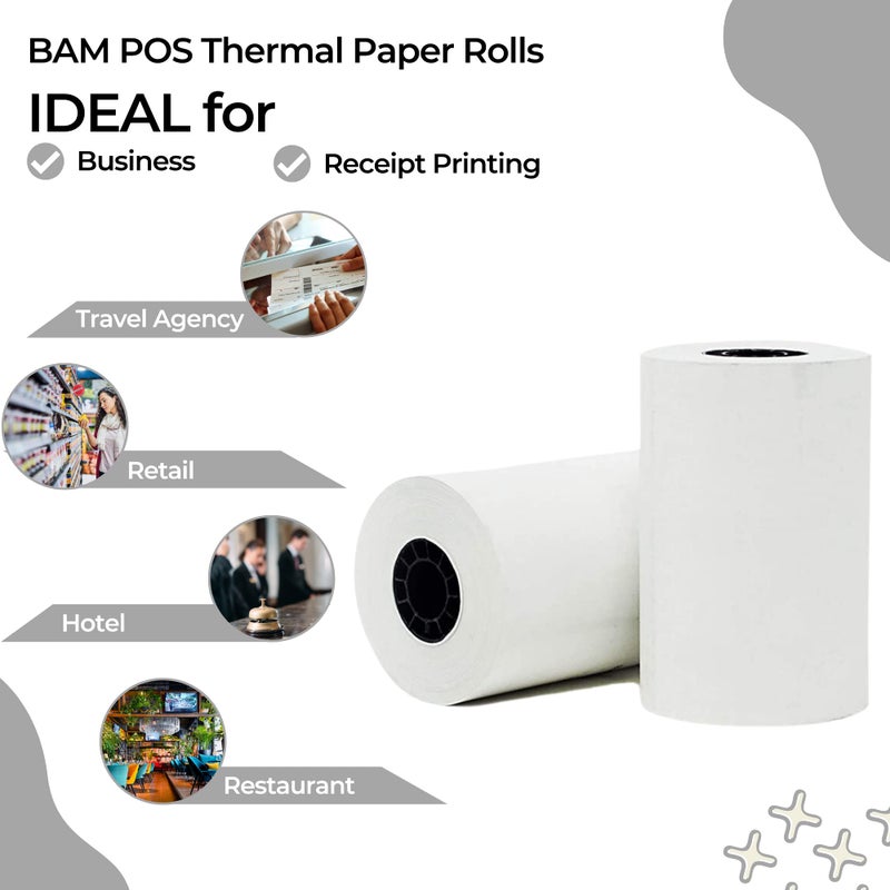 BAM POS, Thermal Paper Rolls, 3-1/8" x 230 ft, Pack of 10 - Value Pack - Image 5